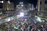 Serbia, l'arrivo a Belgrado degli studenti in protesta da mesi contro la corruzione