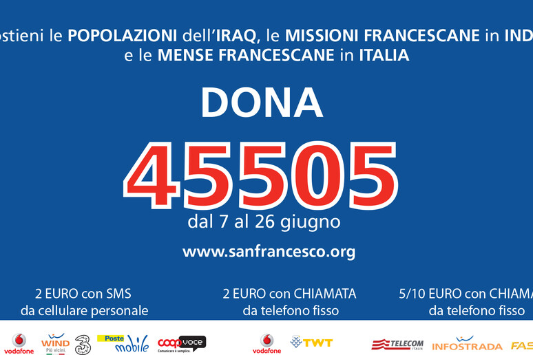 Il banner della Maratona di solidarieta ' dei frati di Assisi - RIPRODUZIONE RISERVATA