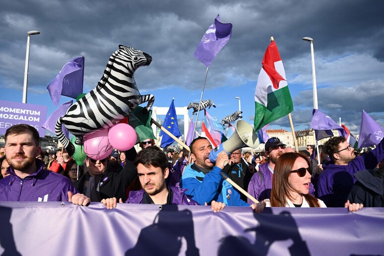 Il Consiglio d 'Europa sul divieto di pride in Ungheria: "Non siano limitati diritti Lgbti" © ANSA/AFP