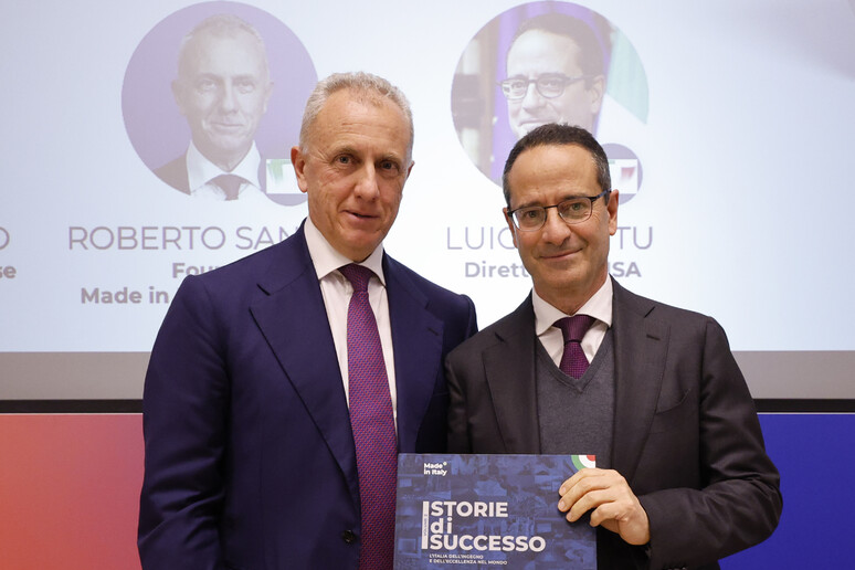 Roberto Santori e Luigi Contu durante la presentazione del libro Made in Italy - Storie di successo - RIPRODUZIONE RISERVATA