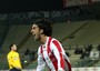 Morosini con la maglia del Vicenza. Qui esulta dopo il primo e unico gol da professionista