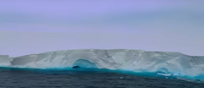 Una parte dell'iceberg A-23a visto dalla nave oceanografica di British Antarctic Survey (fonte: BSA)