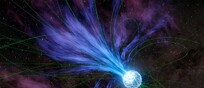 Rappresentazione artistica del brillamento di una magnetar (fonte: NASA/JPL-Caltech)