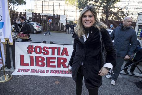Federica Angeli durante il presidio di solidariet per i giornalisti, © ANSA