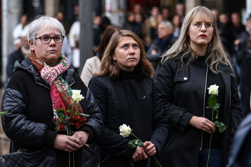 Funeral of French school teacher killed in knife attack - RIPRODUZIONE RISERVATA