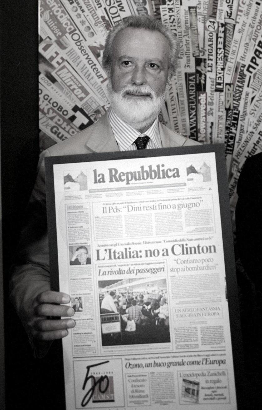 Eugenio Scalfari in una immagine del 1996