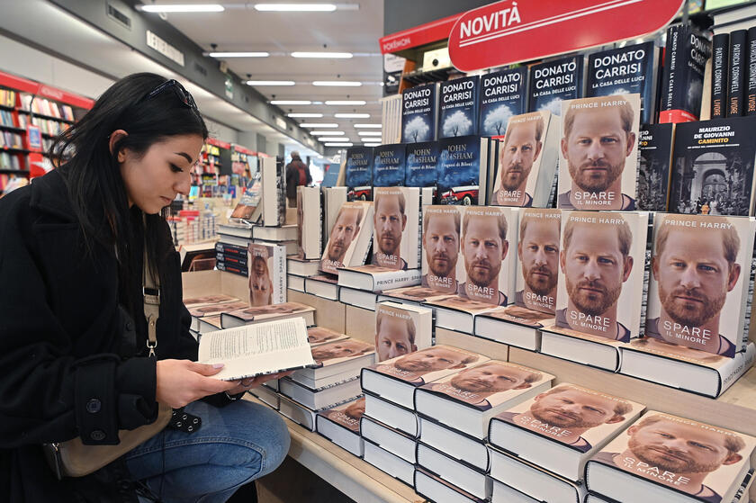 Prince Harry's autobiography on sale in Turin