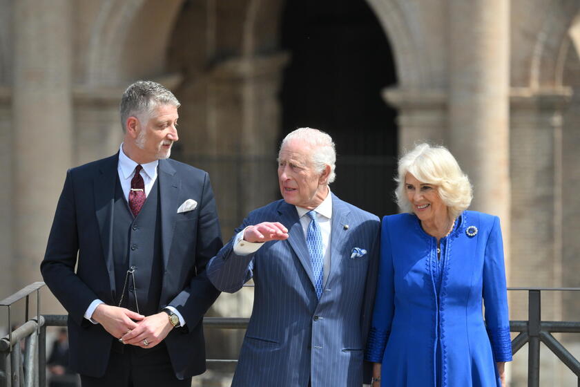I reali britannici Carlo e Camilla in visita a Roma, al Colosseo