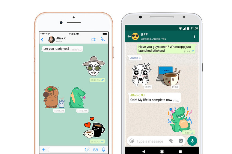 Su Whatsapp arrivano gli stickers (Credit: Engadget) - RIPRODUZIONE RISERVATA