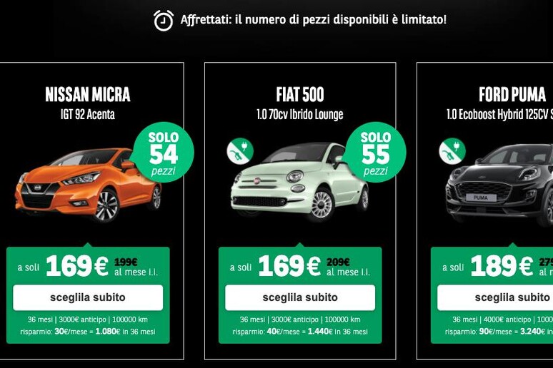 Black Friday 2020, Arval: offerte anche per ibride e plug-in - RIPRODUZIONE RISERVATA