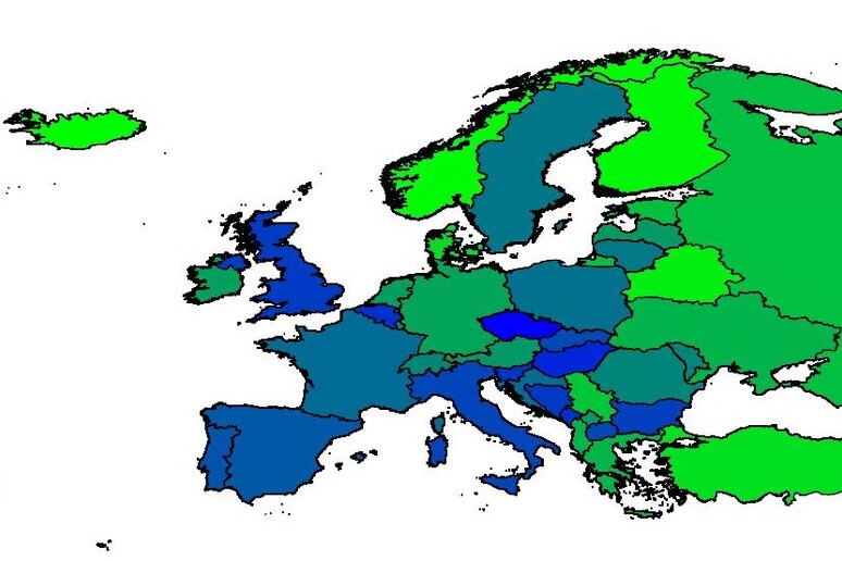 Mappa dei decssi per Covid-19 in Europa (fonte: Giovanni Sebastiani/ CNR) - RIPRODUZIONE RISERVATA