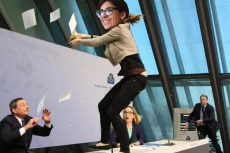 Il fotomontaggio pubblicato dal compagno della Dadone - RIPRODUZIONE RISERVATA
