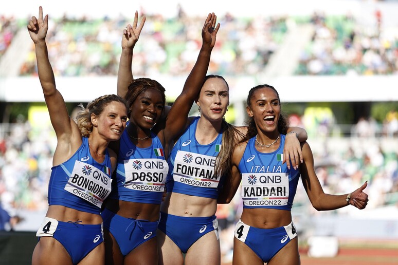 Mondiali atletica: azzurre in finale 4x100 © ANSA/AFP