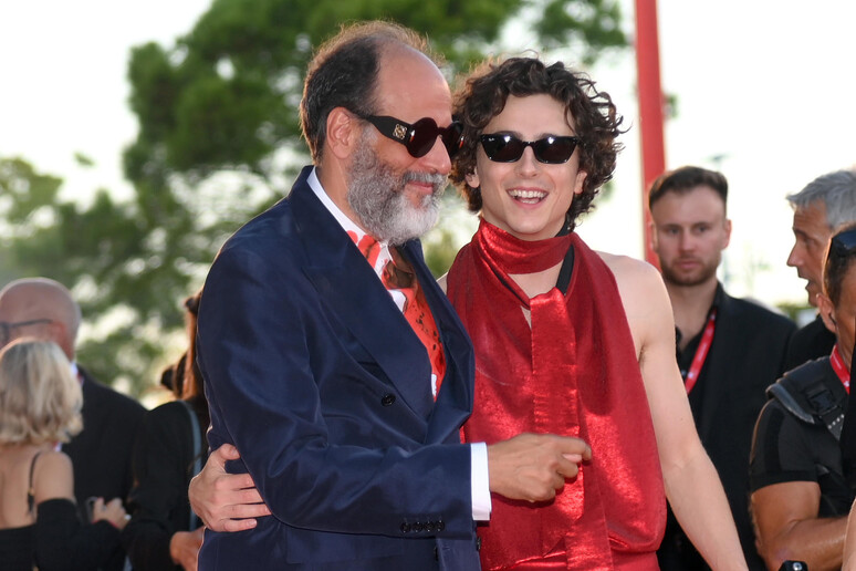 Luca Guadagnino con Timothee Chalamet - RIPRODUZIONE RISERVATA